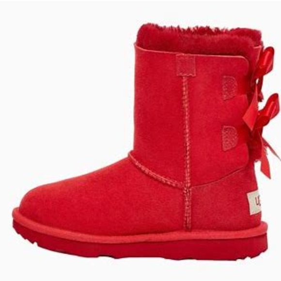 UGG KID'S BAILEY BOW II BOOT RIBBON RED - Picture 3 of 6